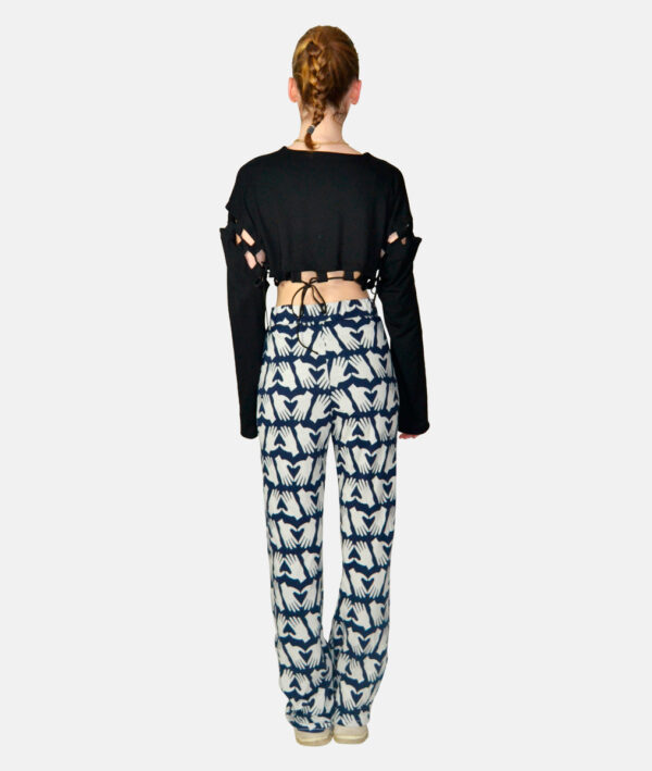 Pantalon évasé en jacquard imprimé
