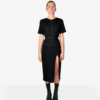 Robe fendue en jersey noir